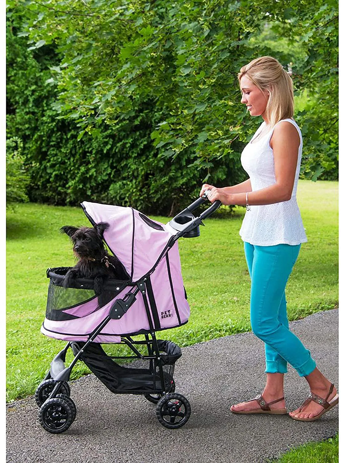 Zipperless Pet Stroller - Pet Gear Happy Trails No-Zip Pet Stroller