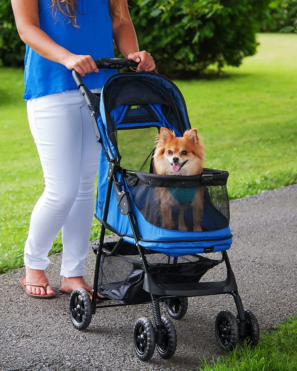 Zipperless Pet Stroller - Pet Gear Happy Trails No-Zip Pet Stroller
